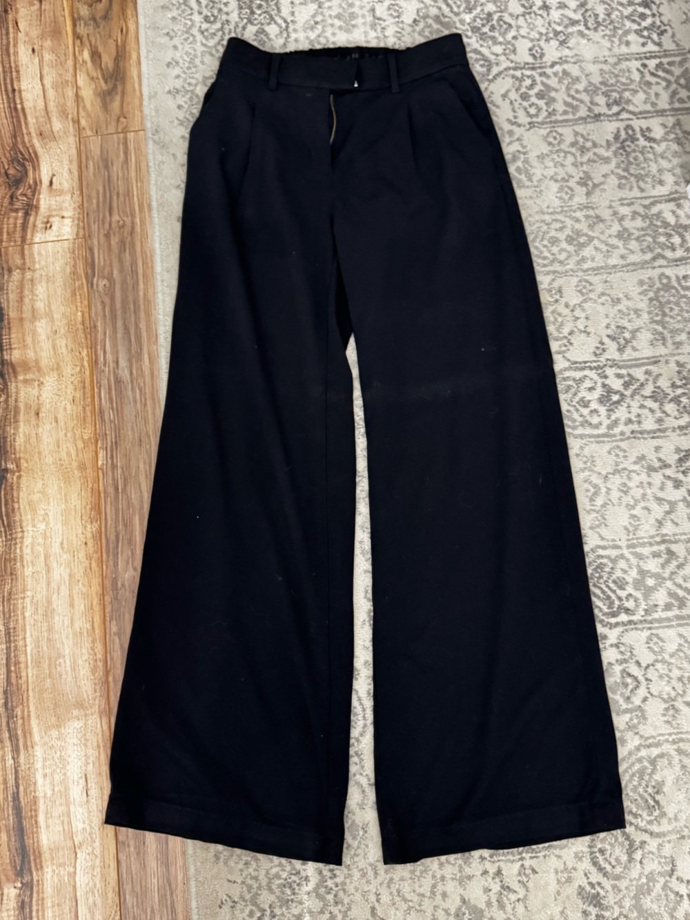 Wide-Leg Black Dress Pants for Women